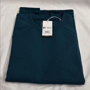 Figs Men’s Waffle Teal Underscrub Top